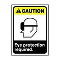 National Marker Co NMC Graphic Signs - Caution Eye Protection Required - Plastic 7W X 10H CGA10R
